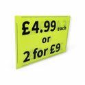 Black & Green Correx Market Price Card Sign Board Double-Sided & Waterproof