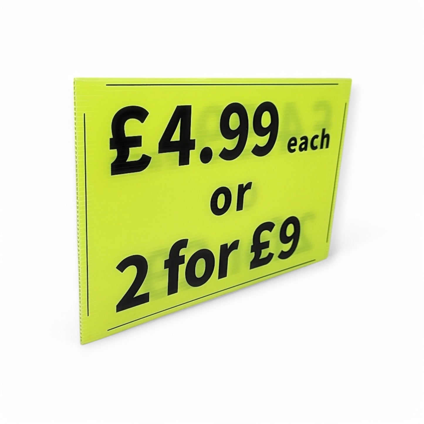 Black & Green Correx Market Price Card Sign Board Double-Sided & Waterproof