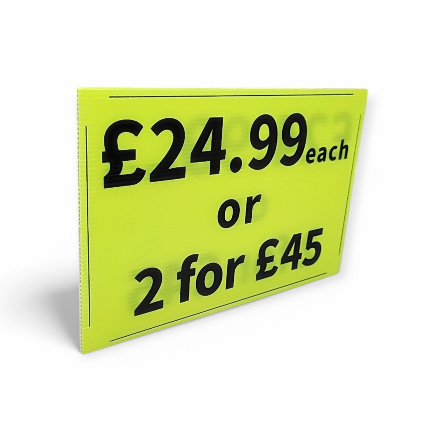 Black & Green Correx Market Price Card Sign Board Double-Sided & Waterproof