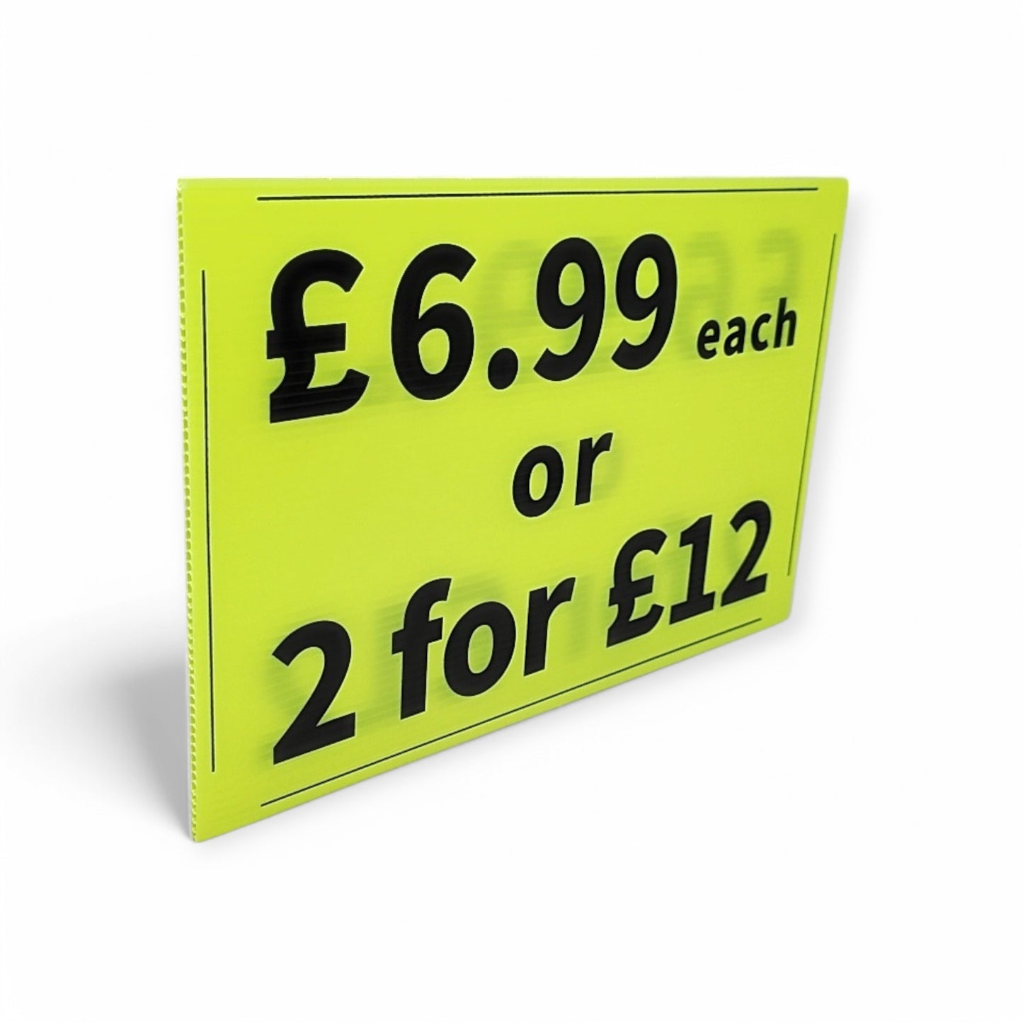 Black & Green Correx Market Price Card Sign Board Double-Sided & Waterproof