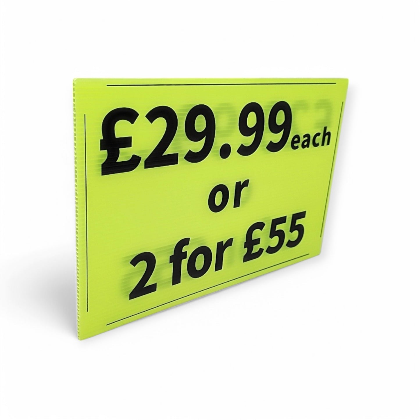 Black & Green Correx Market Price Card Sign Board Double-Sided & Waterproof