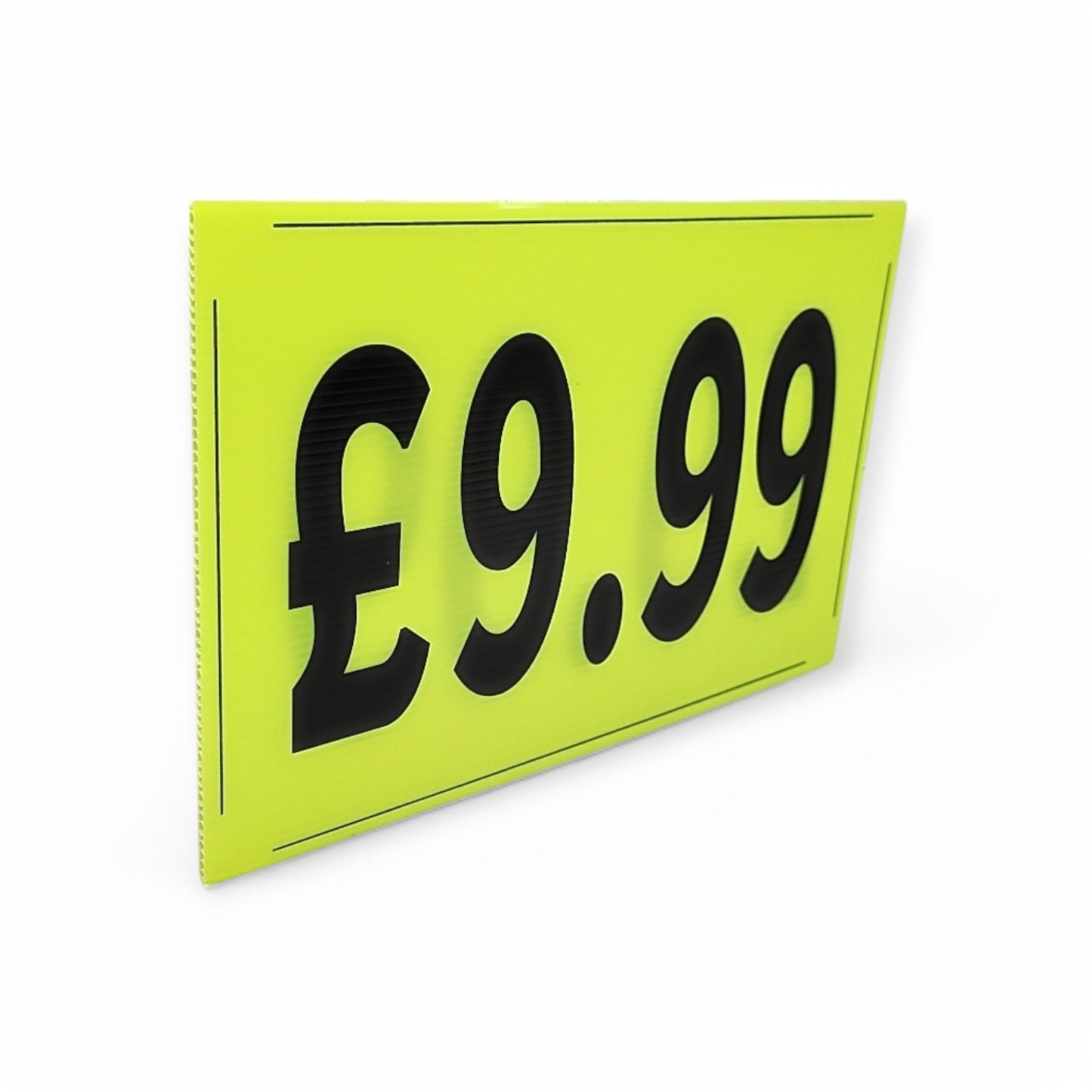 Black & Green Correx Market Price Card Sign Board Double-Sided & Waterproof
