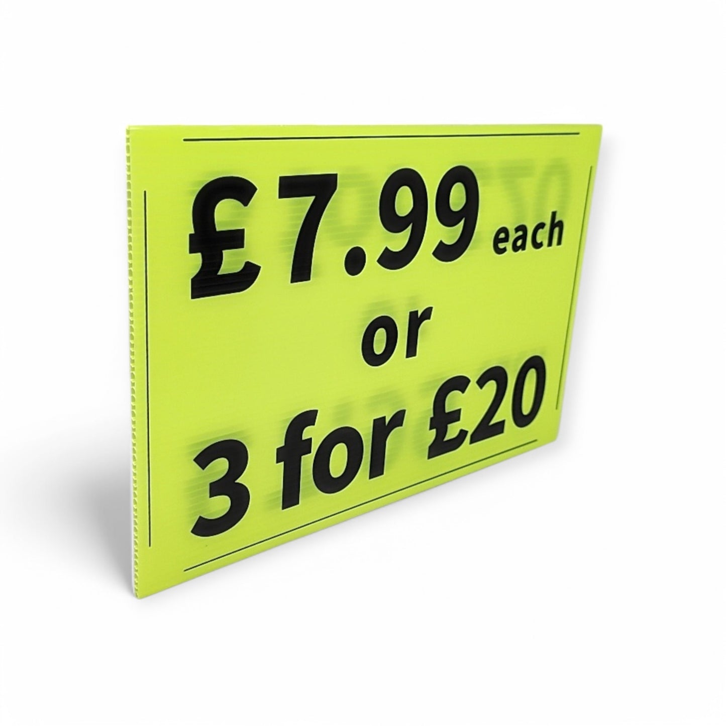 Black & Green Correx Market Price Card Sign Board Double-Sided & Waterproof