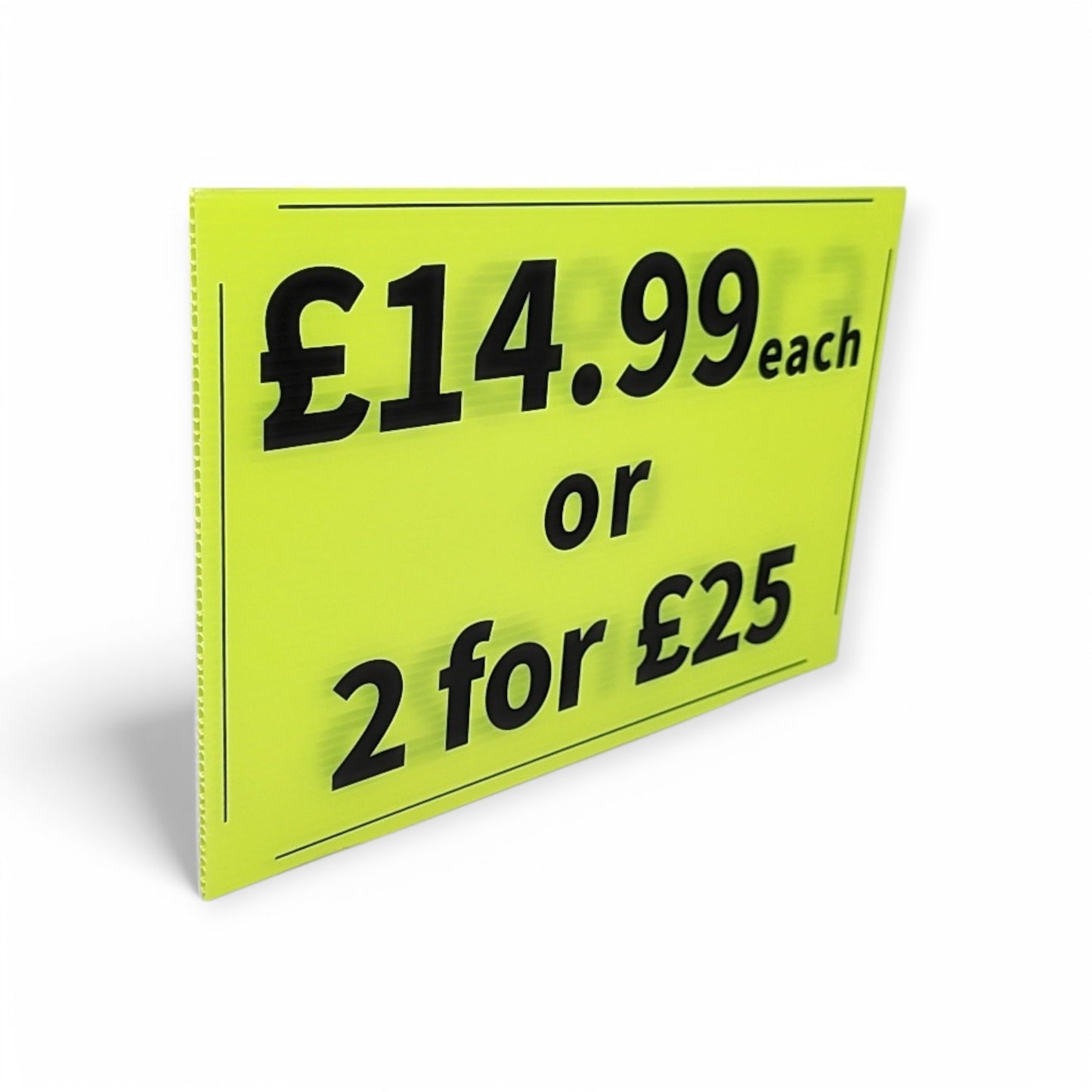 Black & Green Correx Market Price Card Sign Board Double-Sided & Waterproof
