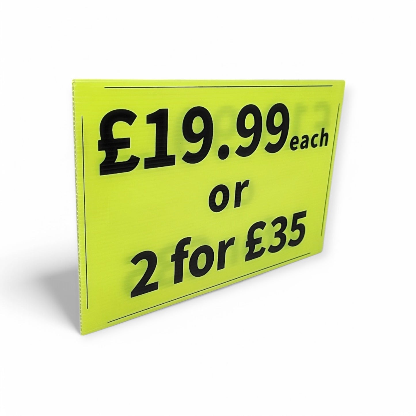 Black & Green Correx Market Price Card Sign Board Double-Sided & Waterproof