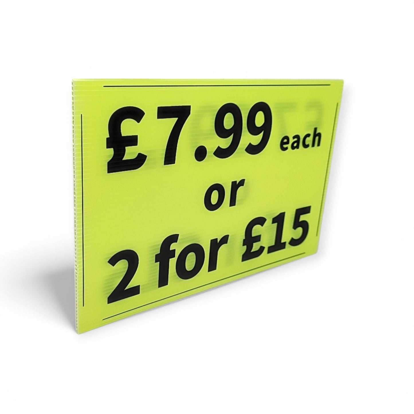 Black & Green Correx Market Price Card Sign Board Double-Sided & Waterproof