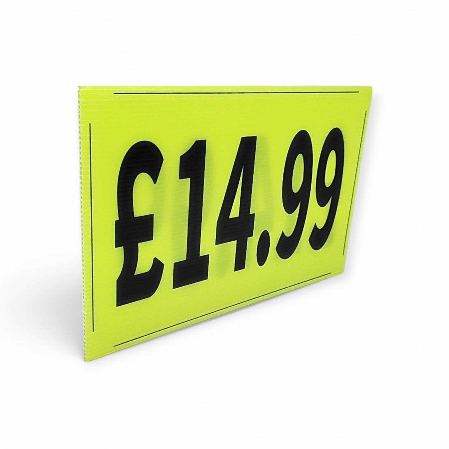 Black & Green Correx Market Price Card Sign Board Double-Sided & Waterproof