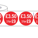500 x45mm  Red Price Adhesive Stickers - Quantity Discount