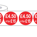 500 x45mm  Red Price Adhesive Stickers - Quantity Discount