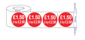 500 x45mm  Red Price Adhesive Stickers - Quantity Discount