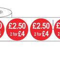 500 x45mm  Red Price Adhesive Stickers - Quantity Discount