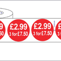 500 x 45mm Red Price Adhesive Stickers - Quantity Discount