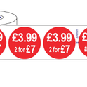 500 x 45mm Red Price Adhesive Stickers - Quantity Discount