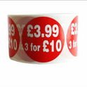 500 x 45mm Red Price Adhesive Stickers - Quantity Discount