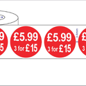 500 x 45mm Red Price Adhesive Stickers - Quantity Discount
