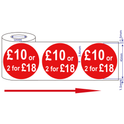 500x 45mm Red Price Adhesive Stickers - Quantity Discount