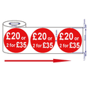 500x 45mm Red Price Adhesive Stickers - Quantity Discount