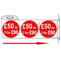 500x 45mm Red Price Adhesive Stickers - Quantity Discount