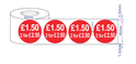 500 x45mm Red Price Adhesive Stickers - Quantity Discount
