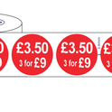 500 x45mm Red Price Adhesive Stickers - Quantity Discount