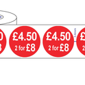 500 x45mm Red Price Adhesive Stickers - Quantity Discount