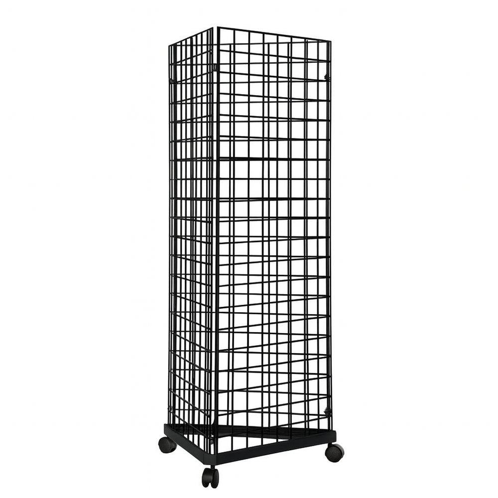 6ft Black Three-Way Grid Mesh Stand With Euro Hooks Included 135