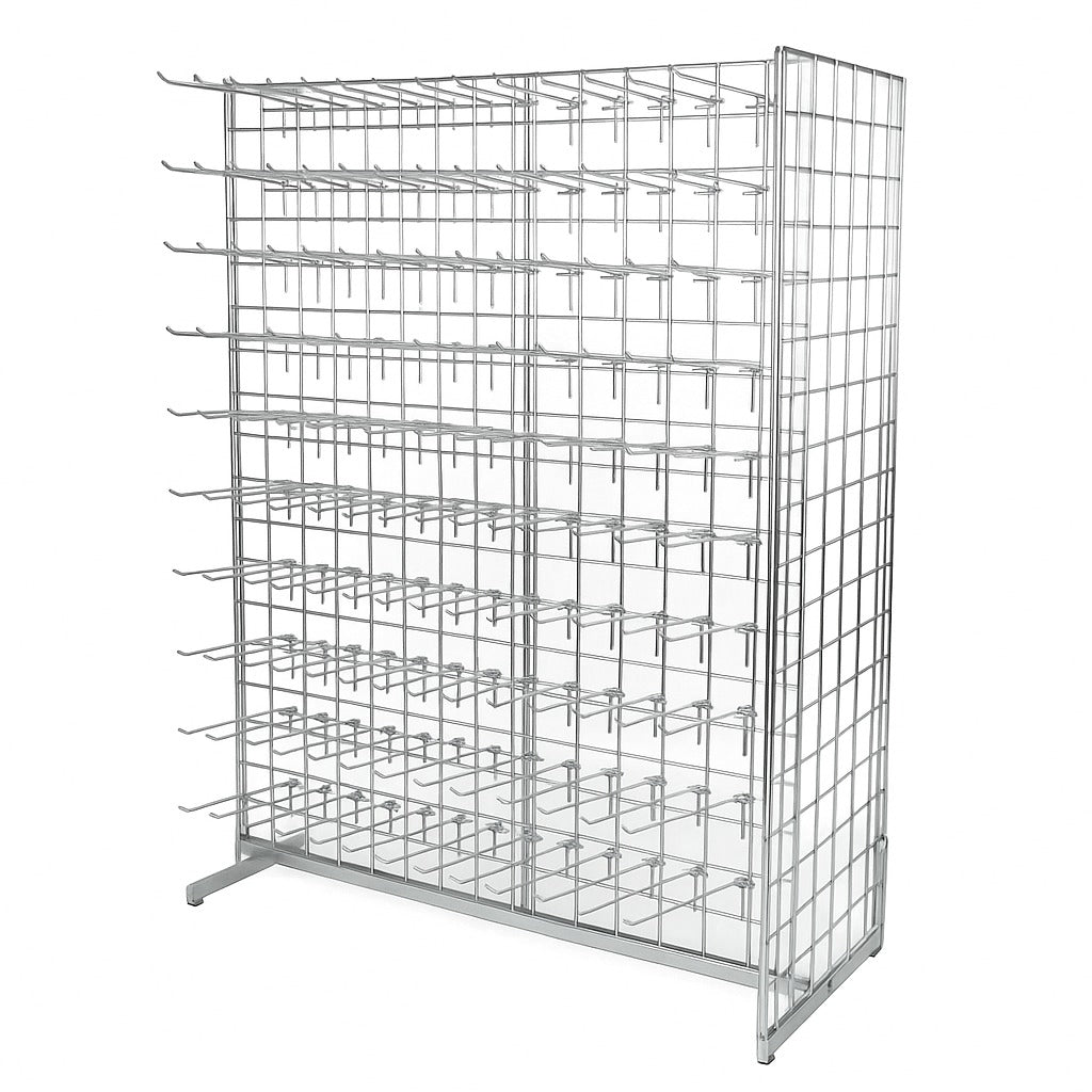 8ft Grid Mesh 'H' Stand Gondola Stand With Euro Hooks Included 260x
