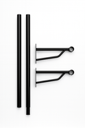 Gloss Black Wall-Mounted Clothes Rail – Sleek Heavy-Duty Steel Hanging Bar for Home & Retail Use