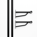 Gloss Black Wall-Mounted Clothes Rail – Sleek Heavy-Duty Steel Hanging Bar for Home & Retail Use
