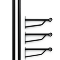 Gloss Black Wall-Mounted Clothes Rail – Sleek Heavy-Duty Steel Hanging Bar for Home & Retail Use
