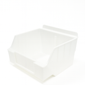 Slatwall Storbox Stackable Plastic Storage Bin – White / Clear / Red / Blue