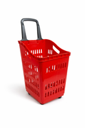 68 Litre Shopping Trolley Basket with Wheels & Pull Handle – Heavy Duty Retail Basket