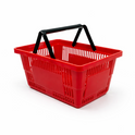 28 Litre Heavy Duty Retail Shopping Basket with Foldable Handles – Stackable HDPE Store Basket (5 Colours)