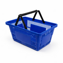 28 Litre Heavy Duty Retail Shopping Basket with Foldable Handles – Stackable HDPE Store Basket (5 Colours)