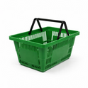 28 Litre Heavy Duty Retail Shopping Basket with Foldable Handles – Stackable HDPE Store Basket (5 Colours)