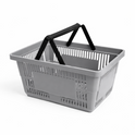 28 Litre Heavy Duty Retail Shopping Basket with Foldable Handles – Stackable HDPE Store Basket (5 Colours)