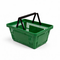 21 Litre Heavy Duty Retail Shopping Basket with Foldable Handles – Stackable Plastic Basket