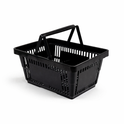 21 Litre Heavy Duty Retail Shopping Basket with Foldable Handles – Stackable Plastic Basket