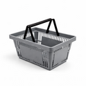 21 Litre Heavy Duty Retail Shopping Basket with Foldable Handles – Stackable Plastic Basket