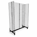 Double-Sided Gridwall Gondola Display Rack with Hanging Arms – Retail Clothing Display Stand
