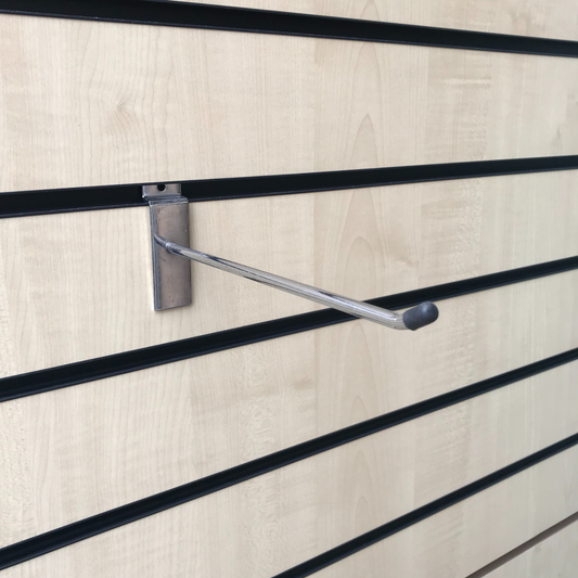 8" 45 Degree Slatwall Hooks Accessory Single Prong Shop Display (8 Inch)