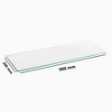 900mm x 200mm x 6mm-Clear Tempered Glass Shelf Panel Storage Sheet Shelving Display Bathroom Shelves