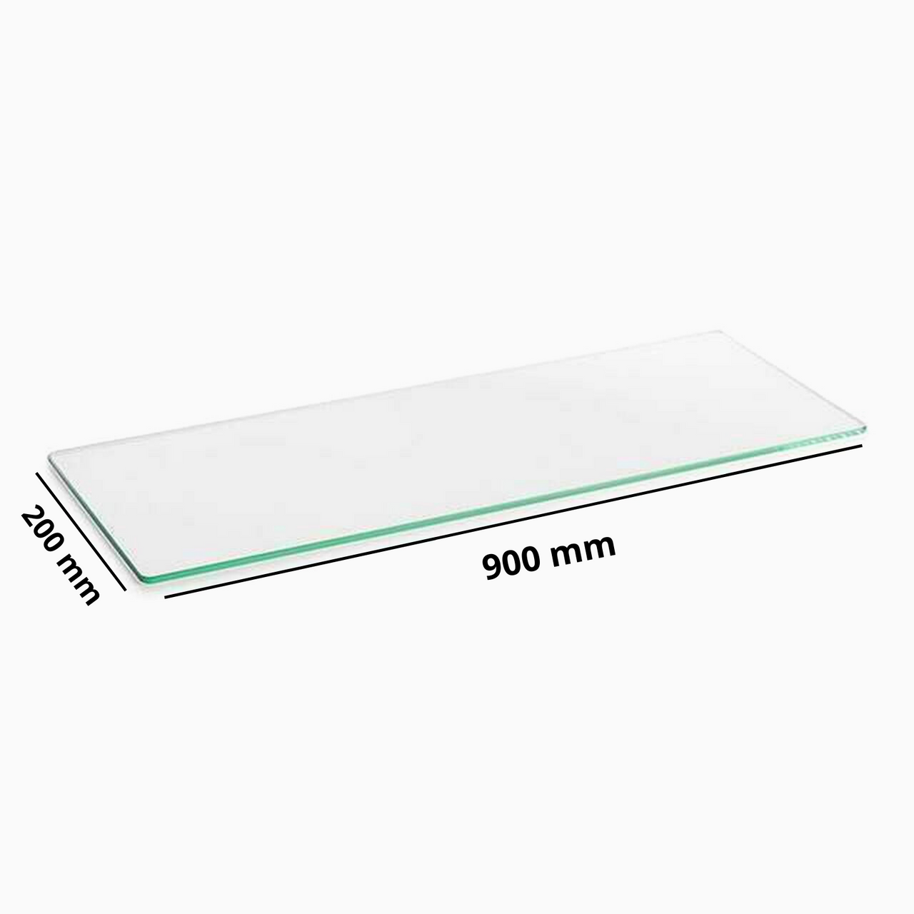 900mm x 200mm x 6mm-Clear Tempered Glass Shelf Panel Storage Sheet Shelving Display Bathroom Shelves