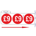 500x 45mm £9 Red Self Adhesive Price Stickers