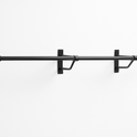 6ft Black Steel Clothes Rail – Heavy-Duty Wall Mounted Hanging Rail with 3 Brackets – Durable & Stylish for Home or Retail Use