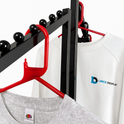 Heavy Duty 2-Way Sloping Arm Clothing Rail – Adjustable Black Retail Display Stand  with Castors & Brakes