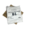 10" x 12" Strong White Patch Handle Plastic Carrier Bag with reinforced handles, available in packs of 100 or boxes of 1000
