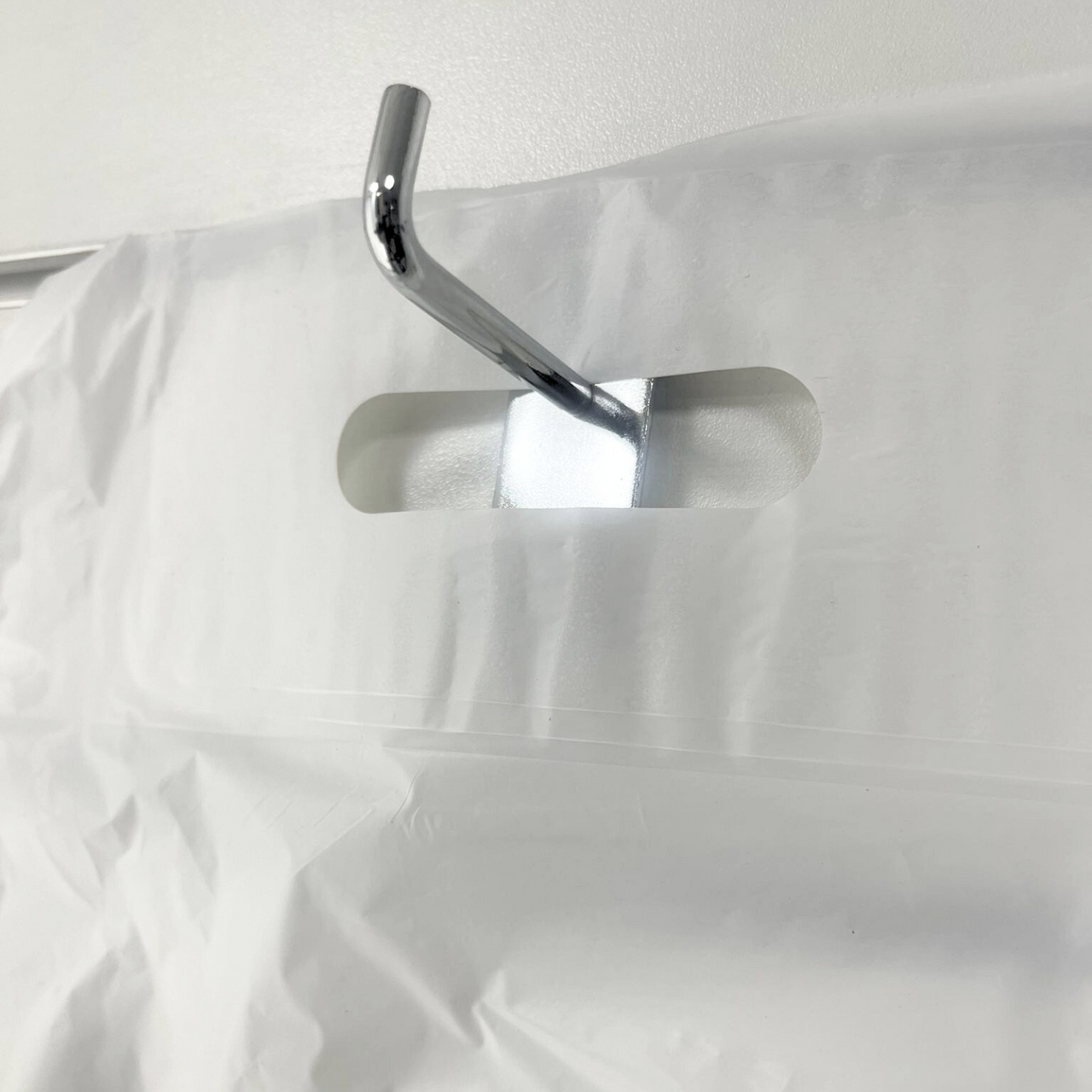 10" x 12" Strong White Patch Handle Plastic Carrier Bag with reinforced handles, available in packs of 100 or boxes of 1000