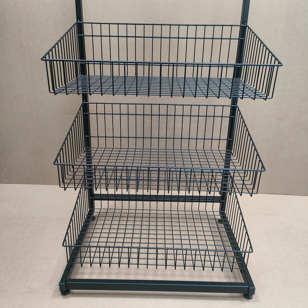 Black 5 x Tier Single Side Display Baskets-65cm