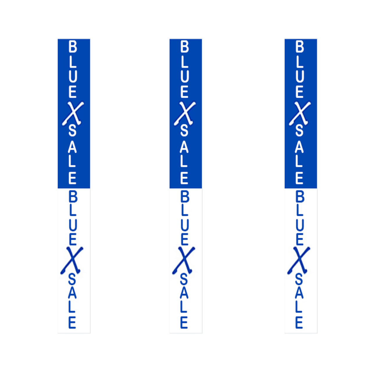 Vertical BLUE X SALE Poster Window Display Sign-Pack of 3